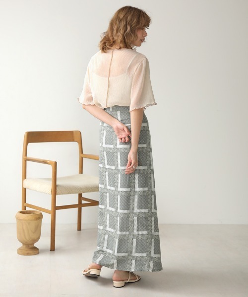 Bab（バブ）の「【WEB限定】キャミソール付シアーメロウ半袖トップス（Tシャツ/カットソー・レディース・ベージュ/オフホワイト/サックスブルー/ピンク・38）」の17枚目の写真