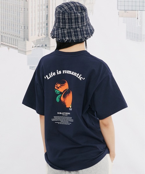 ROMANTIC CROWN（ロマンティッククラウン）の「【ROMANTIC CROWN】COLOR DOT ORANGE TEE / ロマンティッククラウン カラー ドット オレンジ Tシャツ（Tシャツ/カットソー・メンズ・ホワイト/ライトパープル/ネイビー/アイボリー・LARGE/SMALL/MEDIUM/X-LARGE）」の4枚目の写真