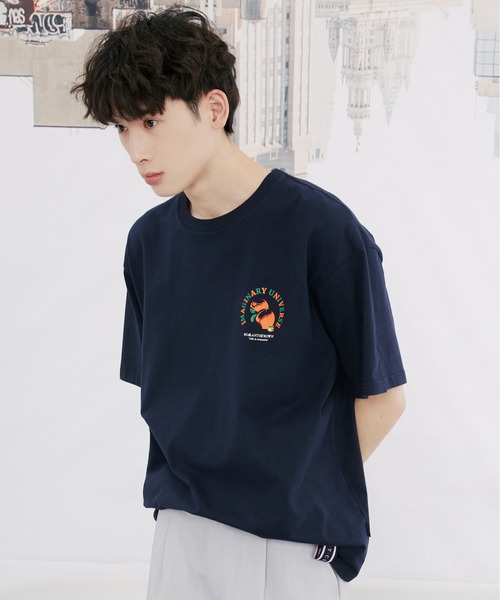 ROMANTIC CROWN（ロマンティッククラウン）の「【ROMANTIC CROWN】COLOR DOT ORANGE TEE / ロマンティッククラウン カラー ドット オレンジ Tシャツ（Tシャツ/カットソー・メンズ・ホワイト/ライトパープル/ネイビー/アイボリー・LARGE/SMALL/MEDIUM/X-LARGE）」の6枚目の写真