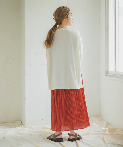 ITEMS URBANRESEARCH(アイテムズ アーバンリサーチ)の「シャイニープリーツスカート(スカート・レディース・ピンクベージュ/チャコールグレー/オレンジ/グレー・FREE)」の13枚目の写真