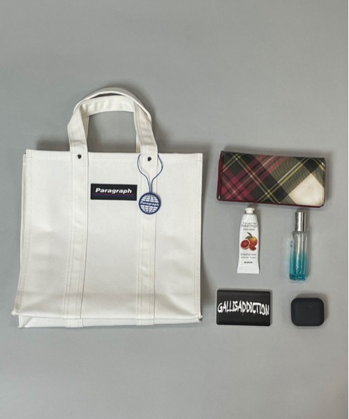 Paragraph（パラグラフ）の「Paragraph-BAG【NO.04】/パラグラフ キャンバス トート バック（トートバッグ・メンズ・ホワイト/ブラック/ブルー/オレンジ・FREE）」の8枚目の写真