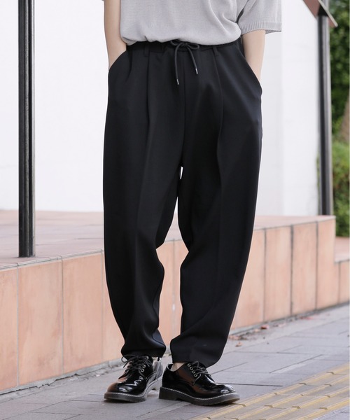 ADMIX/ATELIER SAB MEN（アドミックスアトリエサブメン）の「アムゼン ストレッチ ジャージ ／ オーバーサイズCPOシャツ ＆ ワイドテーパードパンツ セットアップ 上下セット（セットアップ・メンズ・ブラック/チャコールグレー/ダークブラウン/グレイッシュベージュ/グレイッシュブルー/ライトグレー・48/50/52）」の15枚目の写真