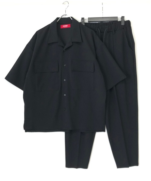 ADMIX/ATELIER SAB MEN（アドミックスアトリエサブメン）の「アムゼン ストレッチ ジャージ ／ オーバーサイズCPOシャツ ＆ ワイドテーパードパンツ セットアップ 上下セット（セットアップ・メンズ・ブラック/チャコールグレー/ダークブラウン/グレイッシュベージュ/グレイッシュブルー/ライトグレー・48/50/52）」の20枚目の写真