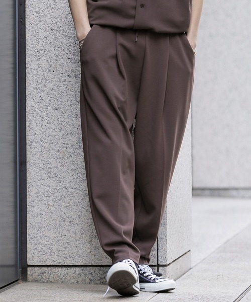 ADMIX/ATELIER SAB MEN（アドミックスアトリエサブメン）の「アムゼン ストレッチ ジャージ ／ オーバーサイズCPOシャツ ＆ ワイドテーパードパンツ セットアップ 上下セット（セットアップ・メンズ・ブラック/チャコールグレー/ダークブラウン/グレイッシュベージュ/グレイッシュブルー/ライトグレー・48/50/52）」の16枚目の写真