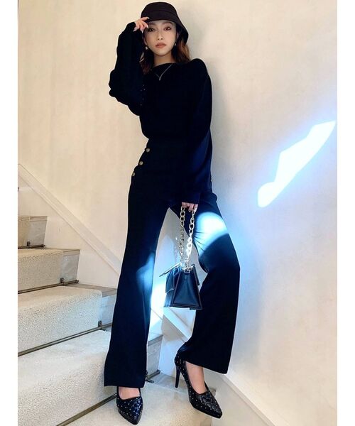 RESEXXY（リゼクシー）の「サイドボタンセミフレアパンツ（その他パンツ・レディース・ブラック/ブラウン/グリーン・FREE）」の10枚目の写真