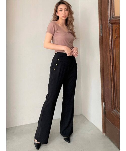 RESEXXY（リゼクシー）の「サイドボタンセミフレアパンツ（その他パンツ・レディース・ブラック/ブラウン/グリーン・FREE）」の12枚目の写真