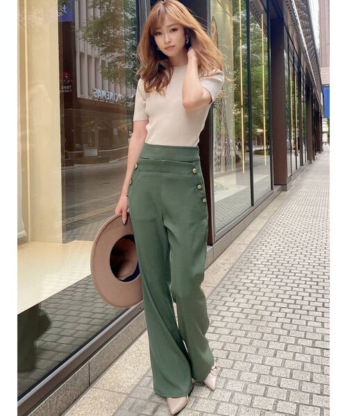 RESEXXY（リゼクシー）の「サイドボタンセミフレアパンツ（その他パンツ・レディース・ブラック/ブラウン/グリーン・FREE）」の9枚目の写真