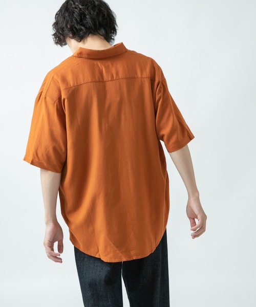 ITEMS URBANRESEARCH（アイテムズ アーバンリサーチ）の「レーヨンリネン 半袖シャツ（シャツ/ブラウス・メンズ・チャコールグレー/オレンジ/ミント/グレー系その他・MEDIUM/LARGE）」の9枚目の写真