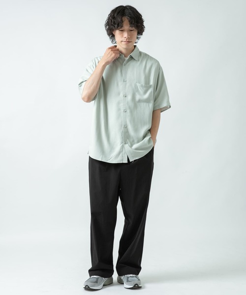 ITEMS URBANRESEARCH（アイテムズ アーバンリサーチ）の「レーヨンリネン 半袖シャツ（シャツ/ブラウス・メンズ・チャコールグレー/オレンジ/ミント/グレー系その他・MEDIUM/LARGE）」の18枚目の写真