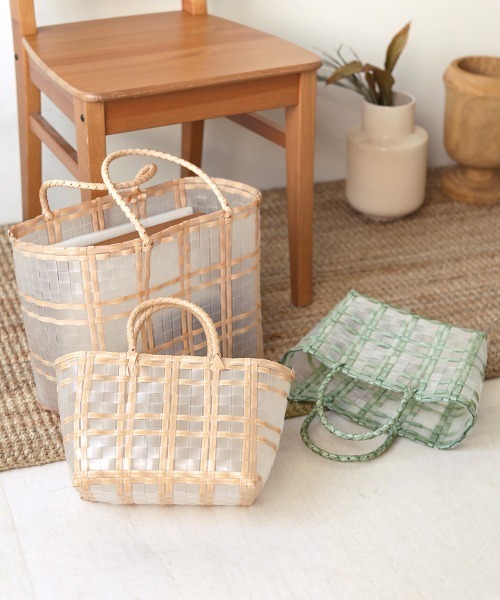 Bab（バブ）の「【WEB限定】ナチュラルクリア編みビッグバッグ（かごバッグ・レディース・ベージュ・ONESIZE）」の9枚目の写真