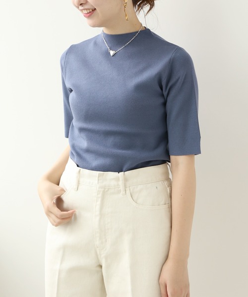 Simplicite(サンプリシテ)の「ソウバリ5分袖プルオーバー◆(ニット/セーター・レディース・ホワイト/ブラック/ブルー/グリーン/マスタード・FREE)」の4枚目の写真