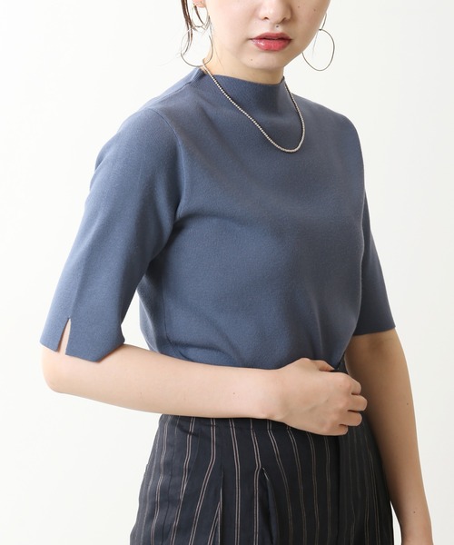 Simplicite(サンプリシテ)の「ソウバリ5分袖プルオーバー◆(ニット/セーター・レディース・ホワイト/ブラック/ブルー/グリーン/マスタード・FREE)」の9枚目の写真