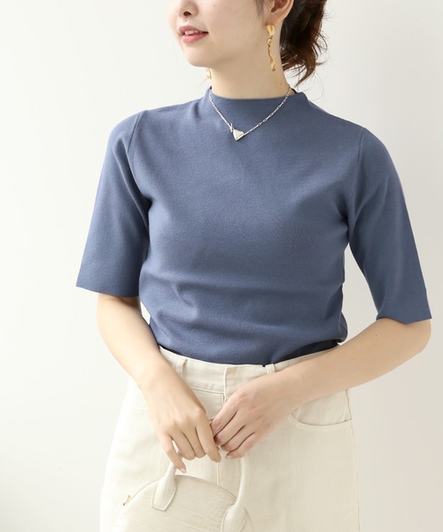 Simplicite(サンプリシテ)の「ソウバリ5分袖プルオーバー◆(ニット/セーター・レディース・ホワイト/ブラック/ブルー/グリーン/マスタード・FREE)」の6枚目の写真