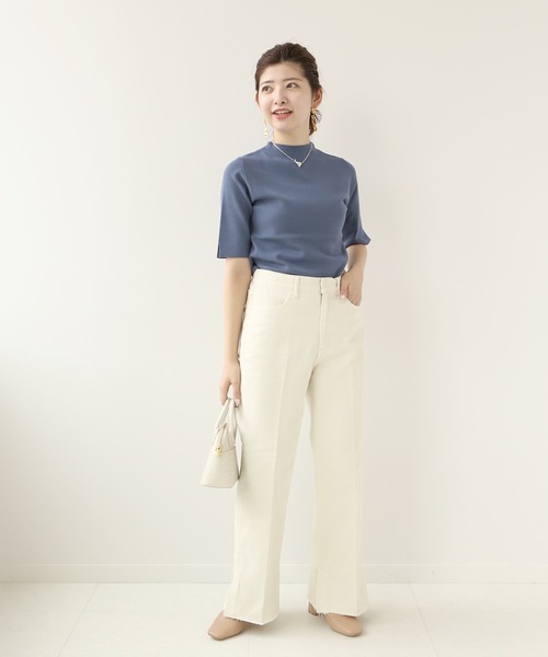 Simplicite(サンプリシテ)の「ソウバリ5分袖プルオーバー◆(ニット/セーター・レディース・ホワイト/ブラック/ブルー/グリーン/マスタード・FREE)」の7枚目の写真