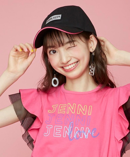 JENNI love（ジェニィラブ）の「チェンジングロゴキャップ（キャップ・キッズ・ブラック/オフホワイト/ピンク・54cm/56cm）」の2枚目の写真