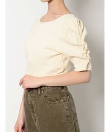 EVRIS | パフスリーブリブトップス(Tシャツ/カットソー)