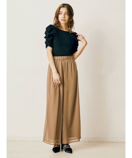 EVRIS(エヴリス)の「パフスリーブリブトップス(Tシャツ/カットソー・レディース・ブラウン/ブラック/アイボリー・FREE)」の10枚目の写真