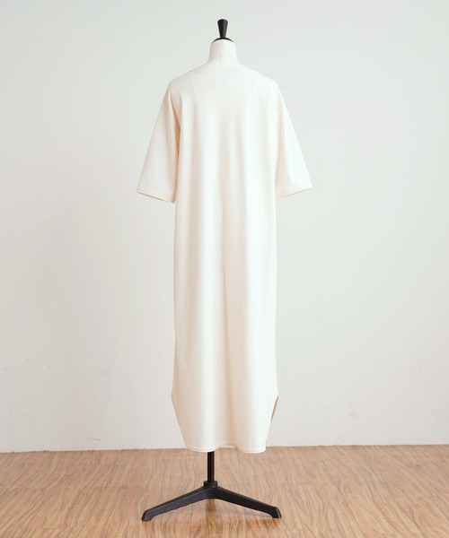 BEARDSLEY（ビアズリー）の「デニムポケットジャージーワンピース（ワンピース・レディース・アイボリー/キャメル・FREE）」の6枚目の写真