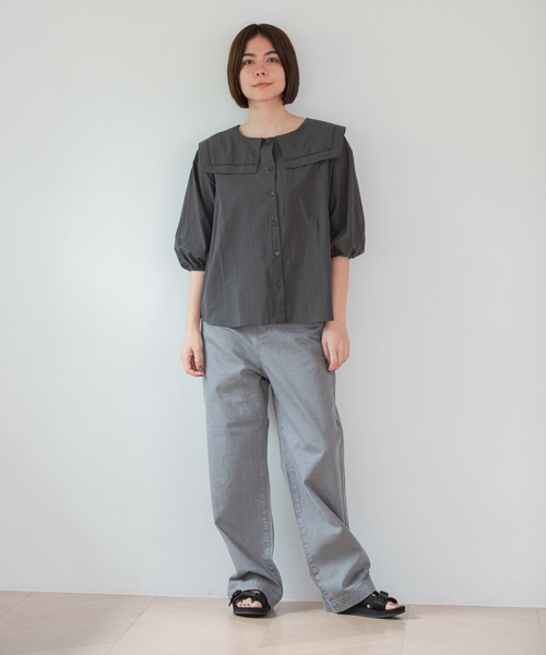 niko and...(ニコアンド)の「スクエア襟ブラウス(シャツ/ブラウス・レディース・ホワイト/ライトグリーン/チャコール・MEDIUM/LARGE)」の21枚目の写真