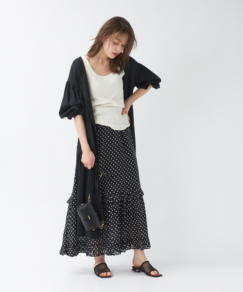 Rouge vif(ルージュヴィフ)の「2WAYサーマルタンクトップ(タンクトップ・レディース・オフホワイト/ブラック/ブラウン・フリー)」の8枚目の写真