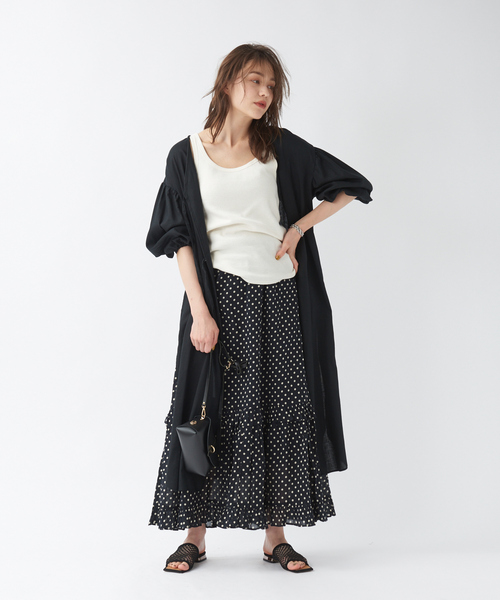 Rouge vif(ルージュヴィフ)の「2WAYサーマルタンクトップ(タンクトップ・レディース・オフホワイト/ブラック/ブラウン・フリー)」の9枚目の写真