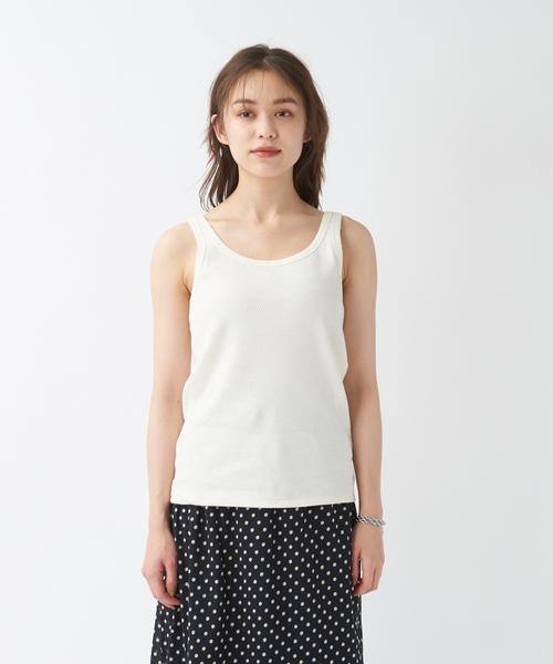 Rouge vif(ルージュヴィフ)の「2WAYサーマルタンクトップ(タンクトップ・レディース・オフホワイト/ブラック/ブラウン・フリー)」の10枚目の写真