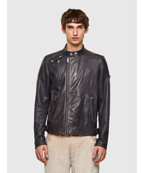 DIESEL（ディーゼル）の「メンズ レザージャケット バイカー ジップ