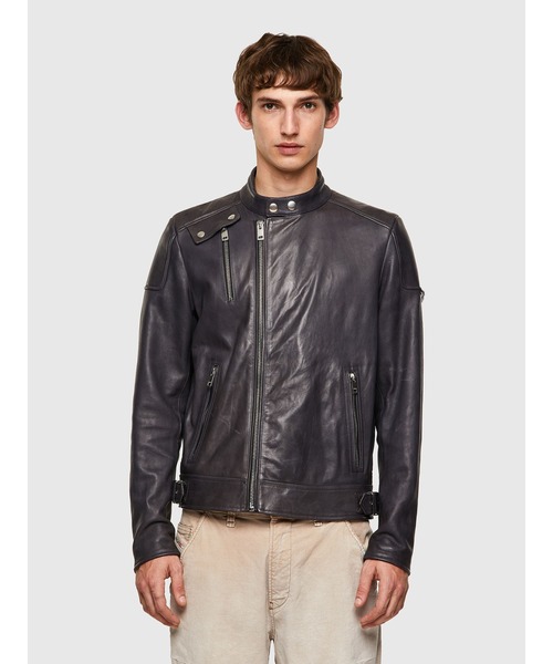 DIESEL（ディーゼル）の「メンズ レザージャケット バイカー ジップ