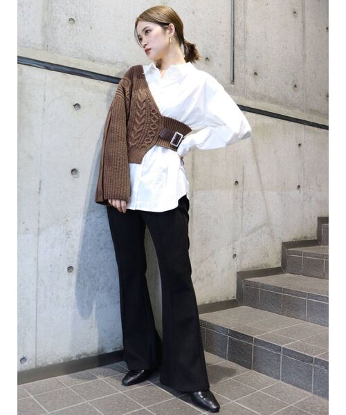 MURUA（ムルーア）の「【ONLINE限定】アシメニットレイヤードシャツ（シャツ/ブラウス・レディース・ブラック/ブラウン/アイボリー・FREE）」の20枚目の写真