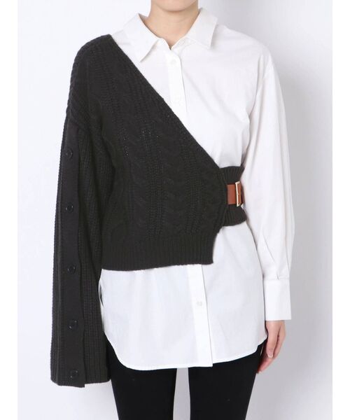 MURUA（ムルーア）の「【ONLINE限定】アシメニットレイヤードシャツ（シャツ/ブラウス・レディース・ブラック/ブラウン/アイボリー・FREE）」の21枚目の写真