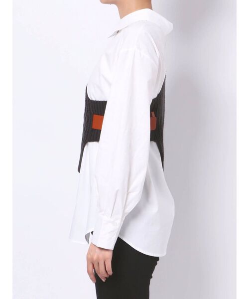 MURUA（ムルーア）の「【ONLINE限定】アシメニットレイヤードシャツ（シャツ/ブラウス・レディース・ブラック/ブラウン/アイボリー・FREE）」の22枚目の写真