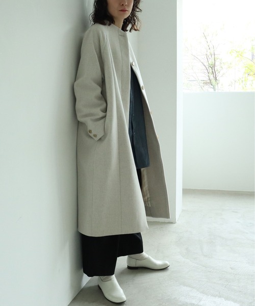 美品yuni super100 Wool ラグランコクーンコート yuni（ユニ ）の「super100 Wool ラグランコクーンコート