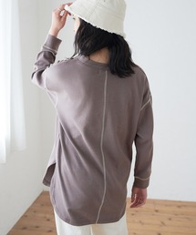 KANGOL EXTRA COMFORT | バイカラー(配色)ステッチ オーバーサイズ ラウンドヘムロンT(チュニック)