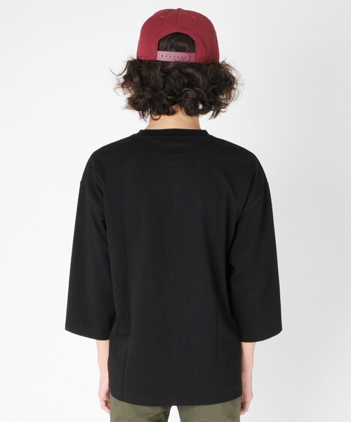 GLAZOS（グラソス）の「タフ天竺・ドロップショルダーポケットプリント7分袖Tシャツ（Tシャツ/カットソー・キッズ・ホワイト/ブラック/グレー/ブルー・130cm/140cm/150cm/160cm/170cm）」の14枚目の写真