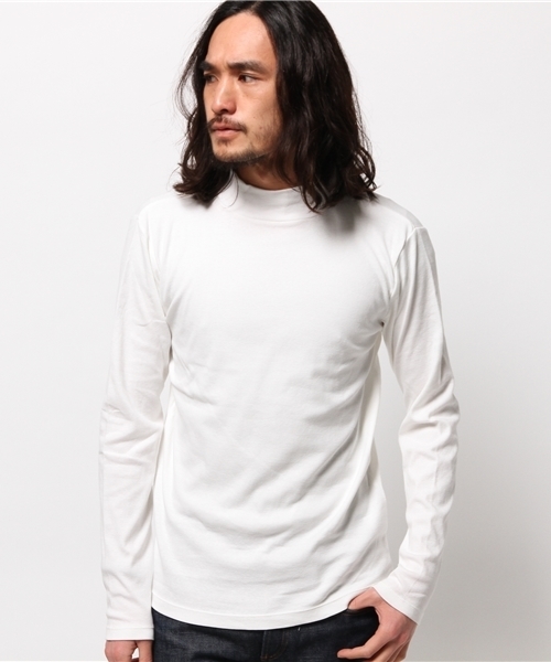 WEGO（ウィゴー）の「WEGO/フライスハイネックTシャツ（Tシャツ/カットソー・メンズ・ホワイト/ホワイト系その他/ネイビー・LARGE/MEDIUM）」の13枚目の写真