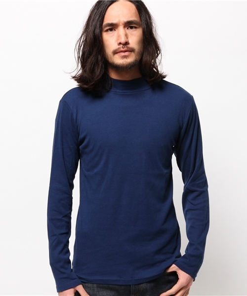 WEGO（ウィゴー）の「WEGO/フライスハイネックTシャツ（Tシャツ/カットソー・メンズ・ホワイト/ホワイト系その他/ネイビー・LARGE/MEDIUM）」の11枚目の写真