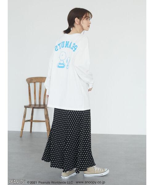 Green　Parks（グリーンパークス）の「PEANUTS バックプリントロンT＊（Tシャツ/カットソー・レディース・オフホワイト・FREE）」の4枚目の写真