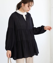 earth music&ecology | シアークレープティアードチュニック ＊(チュニック)