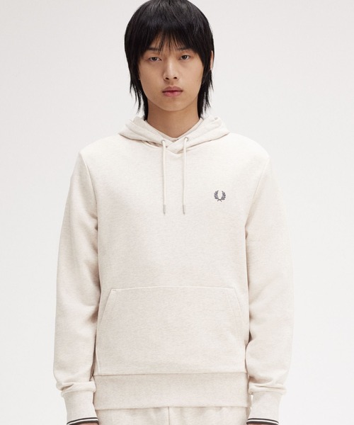FRED PERRY フード付きパーカー M ホワイト Tipped Hooded Sweatshirt／フレッドペリーパーカー（パーカー）｜FRED