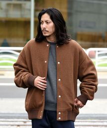 SHIPS: RAXAコラボ メルトンボア スタジアム ブルゾン