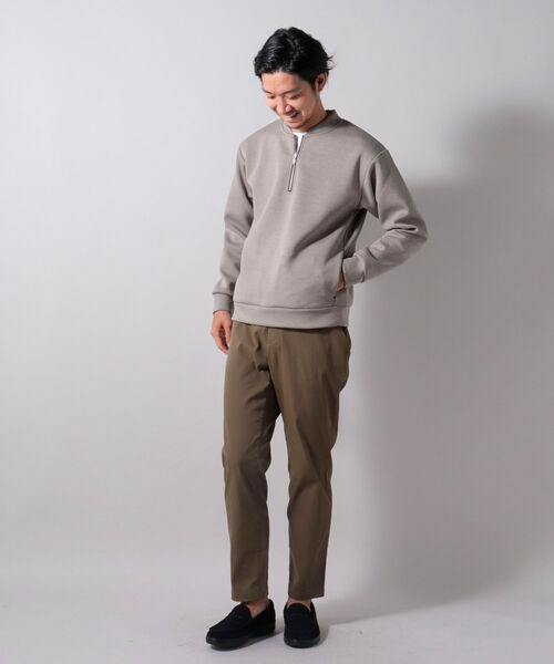 NOLLEY'S goodman（ノーリーズグッドマン）の「ハーフZIP プルオーバー スウェット ダンボール ニット（スウェット・メンズ・ベージュ/ネイビー・S/M/L/LL）」の8枚目の写真