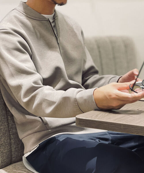 NOLLEY'S goodman（ノーリーズグッドマン）の「ハーフZIP プルオーバー スウェット ダンボール ニット（スウェット・メンズ・ベージュ/ネイビー・S/M/L/LL）」の11枚目の写真