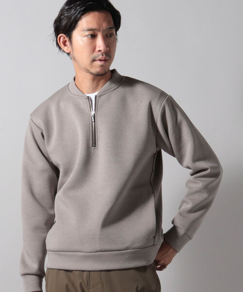 NOLLEY'S goodman（ノーリーズグッドマン）の「ハーフZIP プルオーバー スウェット ダンボール ニット（スウェット・メンズ・ベージュ/ネイビー・S/M/L/LL）」の12枚目の写真