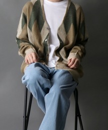 SITRY | Double Jacquard Mohair Like Knit Cardigan/ダブルジャガード モヘア ライク ニット カーディガン/カーデ(カーディガン/ボレロ)