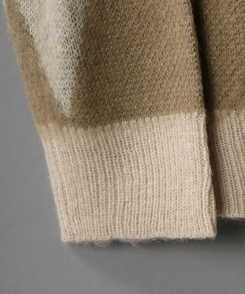 SITRY(シトリー)の「Double Jacquard Knit Cardigan/ダブルジャガード ニット ルーズカーディガン/カーデ(カーディガン/ボレロ・メンズ・アイボリー/グレイッシュベージュ・M/L)」の6枚目の写真