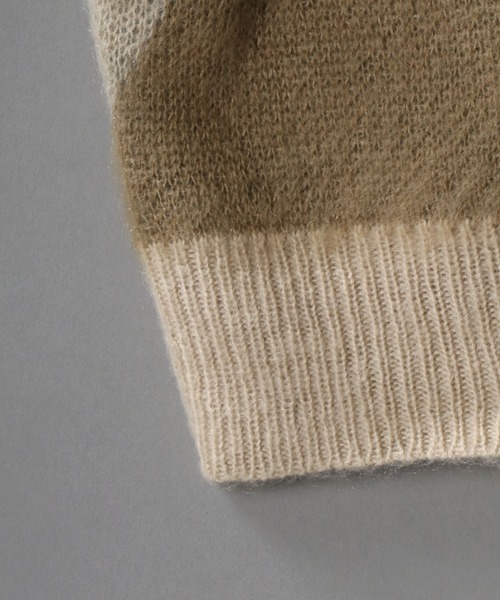 SITRY(シトリー)の「Double Jacquard Knit Cardigan/ダブルジャガード ニット ルーズカーディガン/カーデ(カーディガン/ボレロ・メンズ・アイボリー/グレイッシュベージュ・M/L)」の4枚目の写真