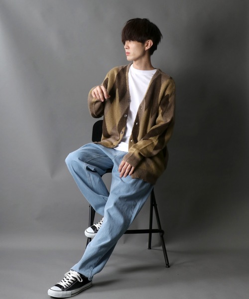 SITRY(シトリー)の「Double Jacquard Knit Cardigan/ダブルジャガード ニット ルーズカーディガン/カーデ(カーディガン/ボレロ・メンズ・アイボリー/グレイッシュベージュ・M/L)」の9枚目の写真