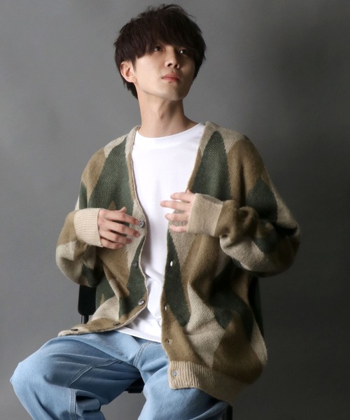 SITRY(シトリー)の「Double Jacquard Knit Cardigan/ダブルジャガード ニット ルーズカーディガン/カーデ(カーディガン/ボレロ・メンズ・アイボリー/グレイッシュベージュ・M/L)」の18枚目の写真