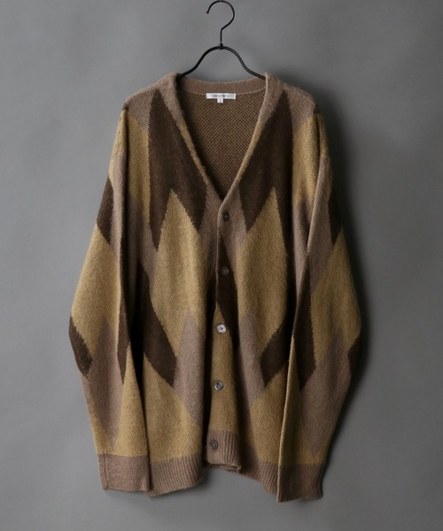 SITRY(シトリー)の「Double Jacquard Knit Cardigan/ダブルジャガード ニット ルーズカーディガン/カーデ(カーディガン/ボレロ・メンズ・アイボリー/グレイッシュベージュ・M/L)」の20枚目の写真