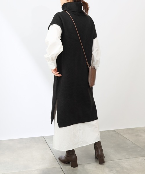 COLONY 2139（コロニートゥーワンスリーナイン）の「【TV媒体紹介商品】タートルネックニット&シャツワンピースセット（シャツワンピース・レディース・ブラック/ブラウン/グレー・FREE）」の7枚目の写真